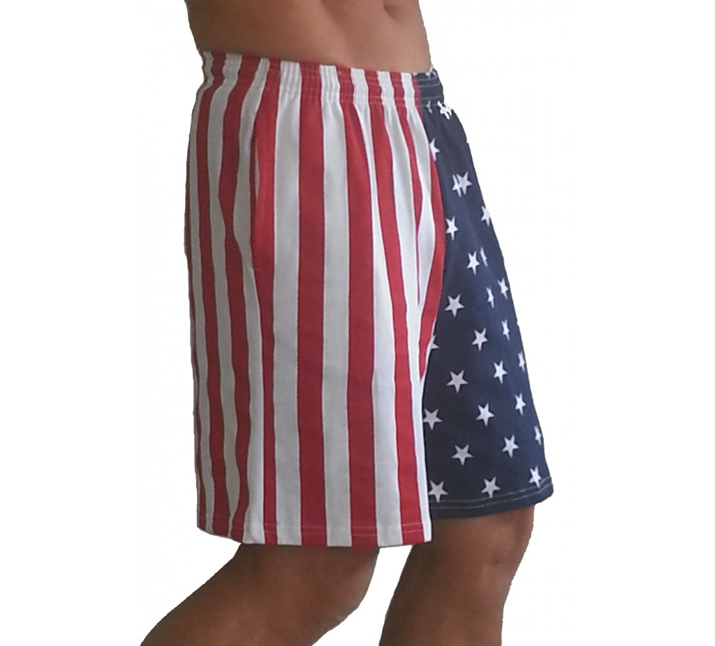अमेरिकी ध्वज लघु पैटर्न में F600 फ्लैग शॉर्ट्स