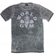 World Gym Gorilla Logo Grey Acid Wash burnout