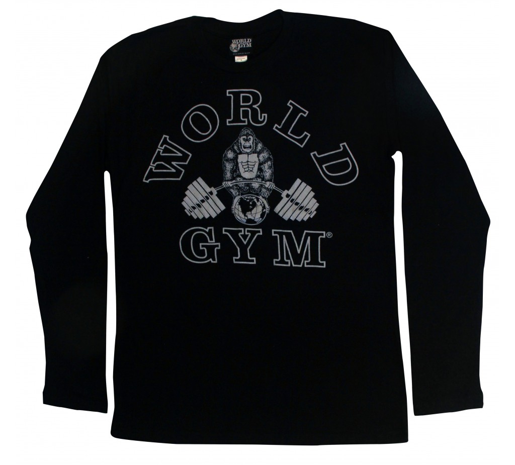 W171 World Gym músculo camisa de manga larga térmica