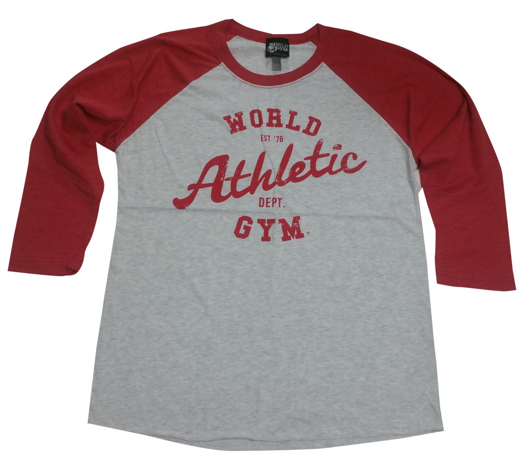 World Gym Muscle Shirt Long Sleeve Baseball World Athletic Dept