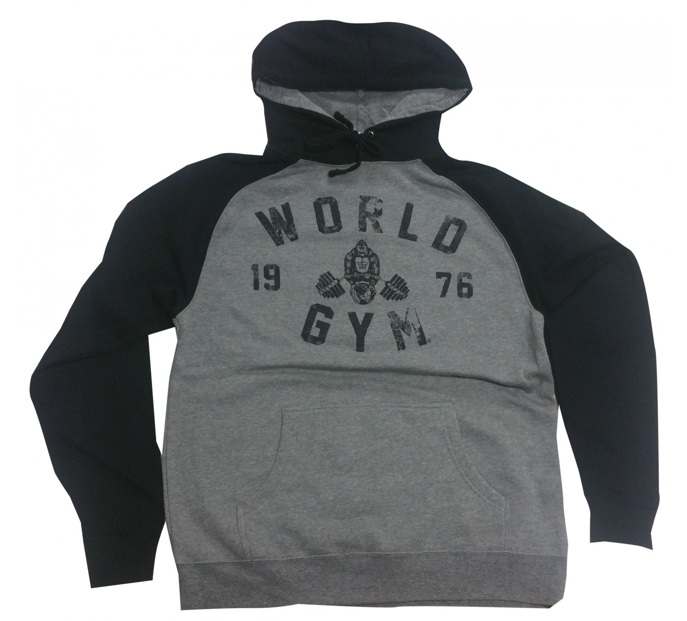 New Fitness Wear World Gym 76 Logo Workout Hoodie Grey Tank Top