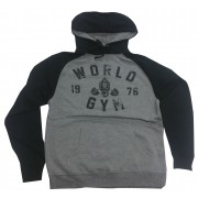 World Gym 76 Logo Workout Hoodie Grey