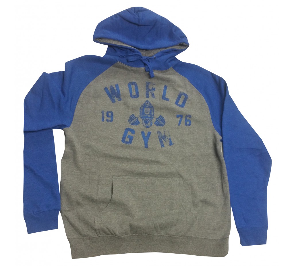New Fitness Wear :World Gym 76 Logo Workout Hoodie Grey - Tank Top ...