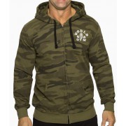 World Gym Army Camo Zip Hoodie camouflage 100 percent Cotton